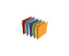 Dossier suspendu kraft pression L'Oblique AZ fond 1,5 cm pour armoire - couleurs assorties - Lot de 25