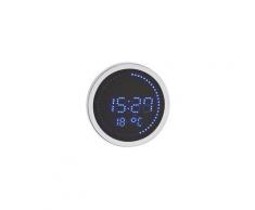 Horloge LED ronde aluminium - À quartz