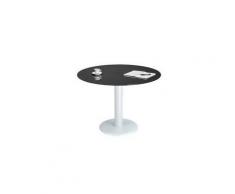 Table de réunion Next Noire - pieds blancs