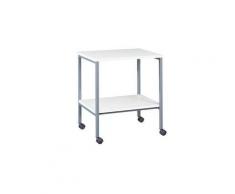 Table desserte 2 plateaux gris 2 tons