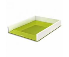 Corbeille à courrier Dual Blanc Vert métallisé - Dimensions : L26,7 x H4,9 x P33,6 cm - Lot de 2