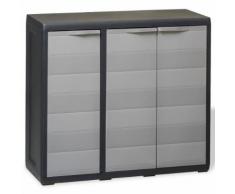 vidaXL Armoire de rangement de jardin avec 2 étagères Noir et gris