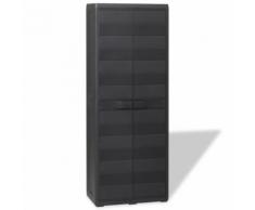 vidaXL Armoire de rangement de jardin avec 3 étagères Noir