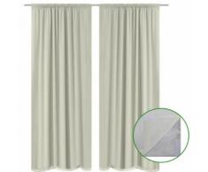vidaXL Rideau occultant 2 pcs à double couche 140x245 cm Couleur crème