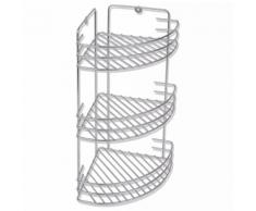 vidaXL Étagère d'angle de salle de bain en métal