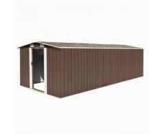 vidaXL Abri de jardin 257 x 597 x 178 cm Métal Marron