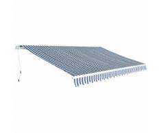 vidaXL Auvent pliable manuel 500 cm Bleu/blanc