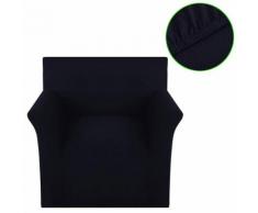 vidaXL Housse de canapé en jersey de coton Noir