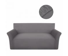 vidaXL housse de canapé en coton jersey extensible gris