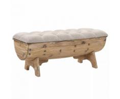 vidaXL Banc de rangement Bois massif et tissu 103 x 51 x 44 cm