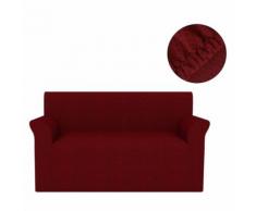 vidaXL Housse extensible de canapé Bordeaux Piqué