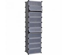 vidaXL Armoire à chaussures avec 10 compartiments Noir