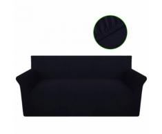 vidaXL Housse de canapé en jersey de coton Noir