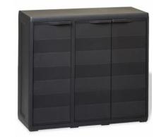 vidaXL Armoire de rangement de jardin avec 2 étagères Noir