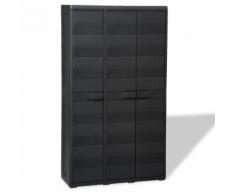 vidaXL Armoire de rangement de jardin avec 4 étagères Noir