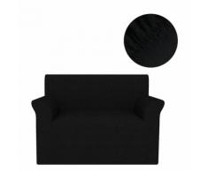 vidaXL Housse extensible de canapé Noir Piqué