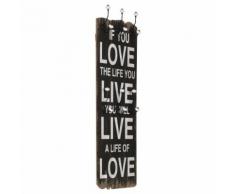 vidaXL Porte-manteau mural avec 6 crochets 120 x 40 cm LOVE LIVE