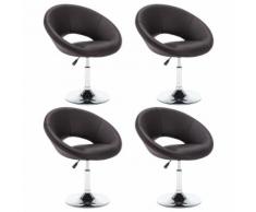 vidaXL Chaise pivotante 4 pcs Similicuir 74x63,5x89 cm Marron