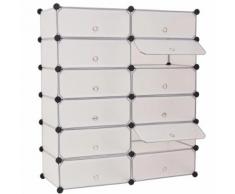 vidaXL Armoire à chaussures avec 12 compartiments Blanc