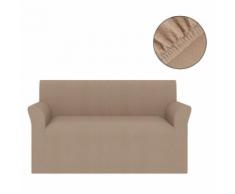 vidaXL Housse extensible de canapé Beige Piqué