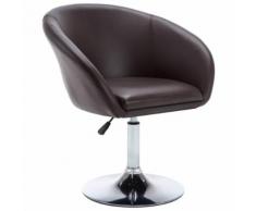 vidaXL Chaise pivotante à dîner Similicuir 67,5 x 58,5 x 87 cm Marron