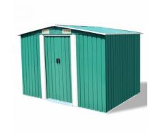 vidaXL Abri de stockage pour jardin Métal Vert 257 x 205 x 178 cm