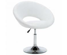 vidaXL Chaise pivotante Similicuir 74 x 63,5 x 89 cm Blanc