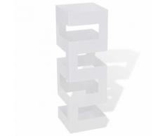 vidaXL Blanc Carré Porte-parapluie Stockage pour cannes bâtons Acier 48,5 cm