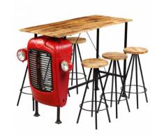 vidaXL Meuble de bar 7 pcs Bois massif de manguier 150x60x107 cm