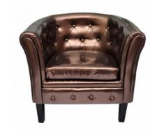 vidaXL Fauteuil cabriolet Cuir synthétique Marron