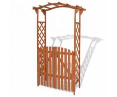 vidaXL Arche pour jardin avec portique Bois massif 120 x 60 x 205 cm