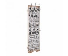 vidaXL Porte-manteau mural avec 6 crochets 120 x 40 cm FAMILY RULES