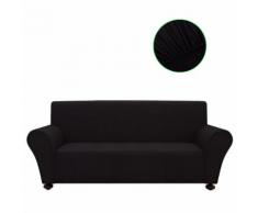 vidaXL housse de canapé en polyester jersey extensible noir