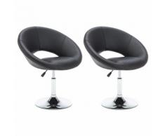 vidaXL Chaise pivotante 2 pcs Similicuir 74 x 63,5 x 89 cm Noir