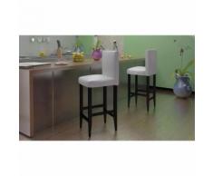 vidaXL Tabouret de bar 4 pcs Cuir artificiel Blanc