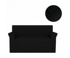 vidaXL Housse extensible de canapé Noir Piqué
