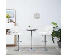 vidaXL Chaise de bar pivotante 2 pcs Similicuir 54 x 58 x 115 cm Blanc