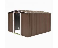 vidaXL Abri de jardin 257 x 298 x 178 cm Métal Marron
