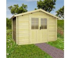 vidaXL Abri de jardin pour bûches de bois 28 mm 3,1 x 3 m Bois massif