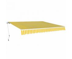 vidaXL Auvent pliable manuel 400 cm Jaune/blanc