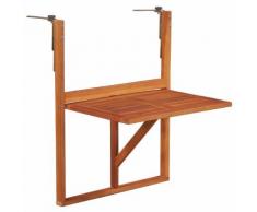 vidaXL Table de balcon Bois d'acacia massif Marron