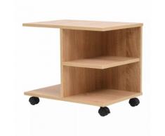 vidaXL Étagère à roulettes en aggloméré 50 x 35 x 42 cm Chêne