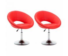 vidaXL Chaise pivotante 2 pcs Similicuir 74x63,5x89 cm Rouge