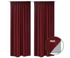 vidaXL Rideau occultant 2 pcs Double couche 140 x 175 cm Bordeaux