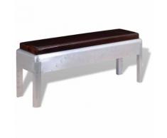 vidaXL Banc d'entrée Cuir véritable 110 x 32 x 45 cm