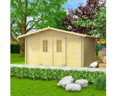 vidaXL Abri de jardin pour bûches de bois 34 mm 4 x 4 m Bois massif