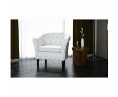vidaXL Fauteuil cabriolet Cuir synthétique Blanc