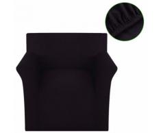 vidaXL Housse de canapé Brun Polyester tricotée en côté