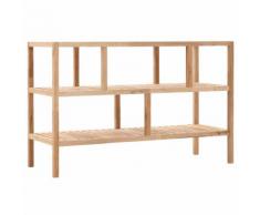 vidaXL Étagère de salle de bain Bois de noyer massif 100 x 40 x 65 cm