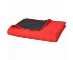 vidaXL Couvre-lit matelassé Rouge et noir 170 x 210 cm